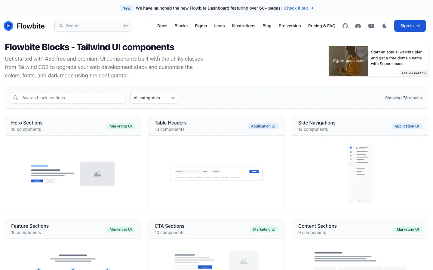 Screenshot reference for Flowbite Blocks Bundle