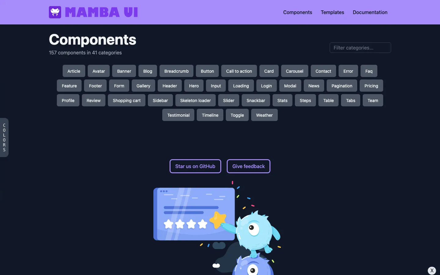 Screenshot reference for Mamba UI Components Bundle