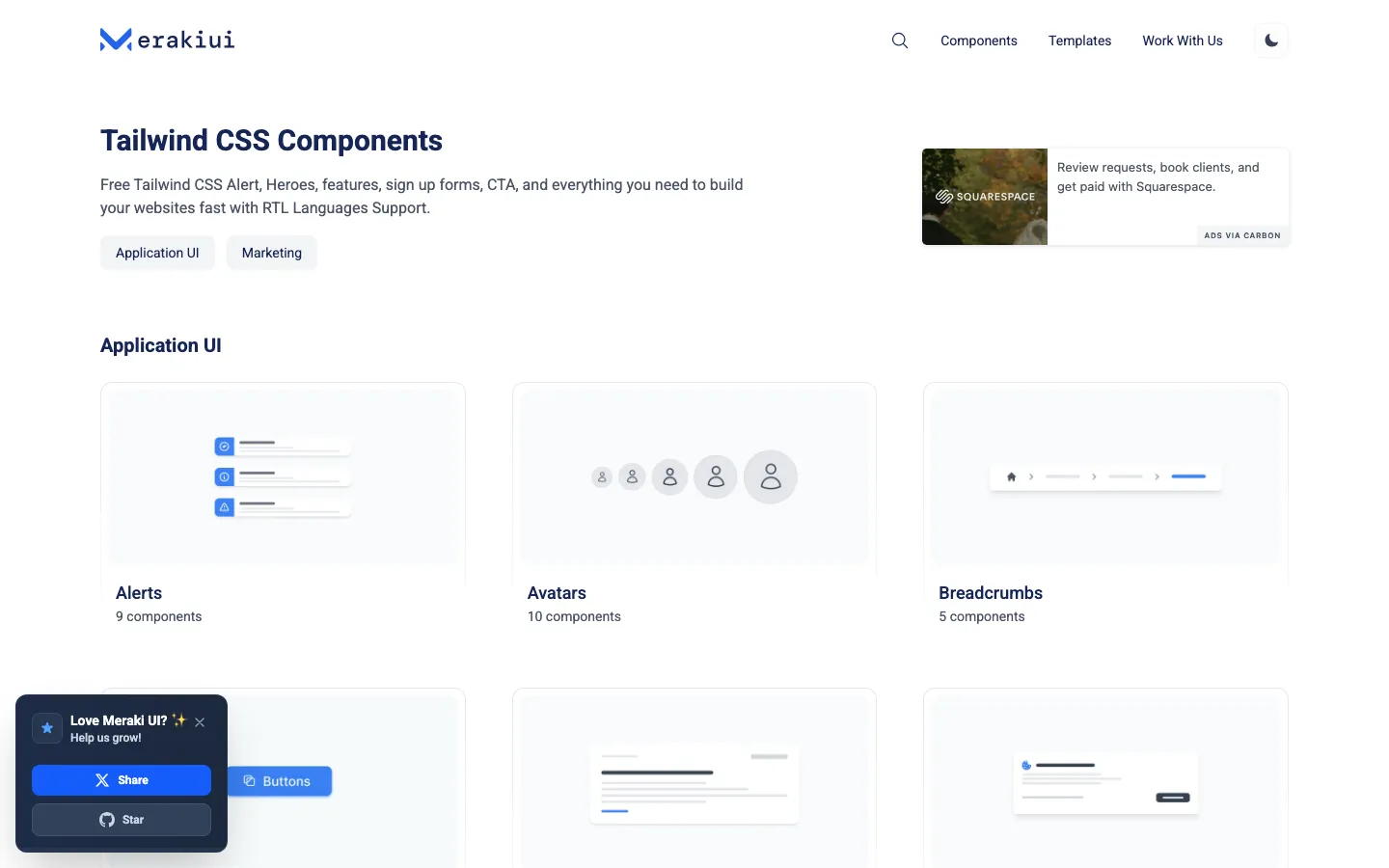 Screenshot reference for Meraki UI Components Bundle