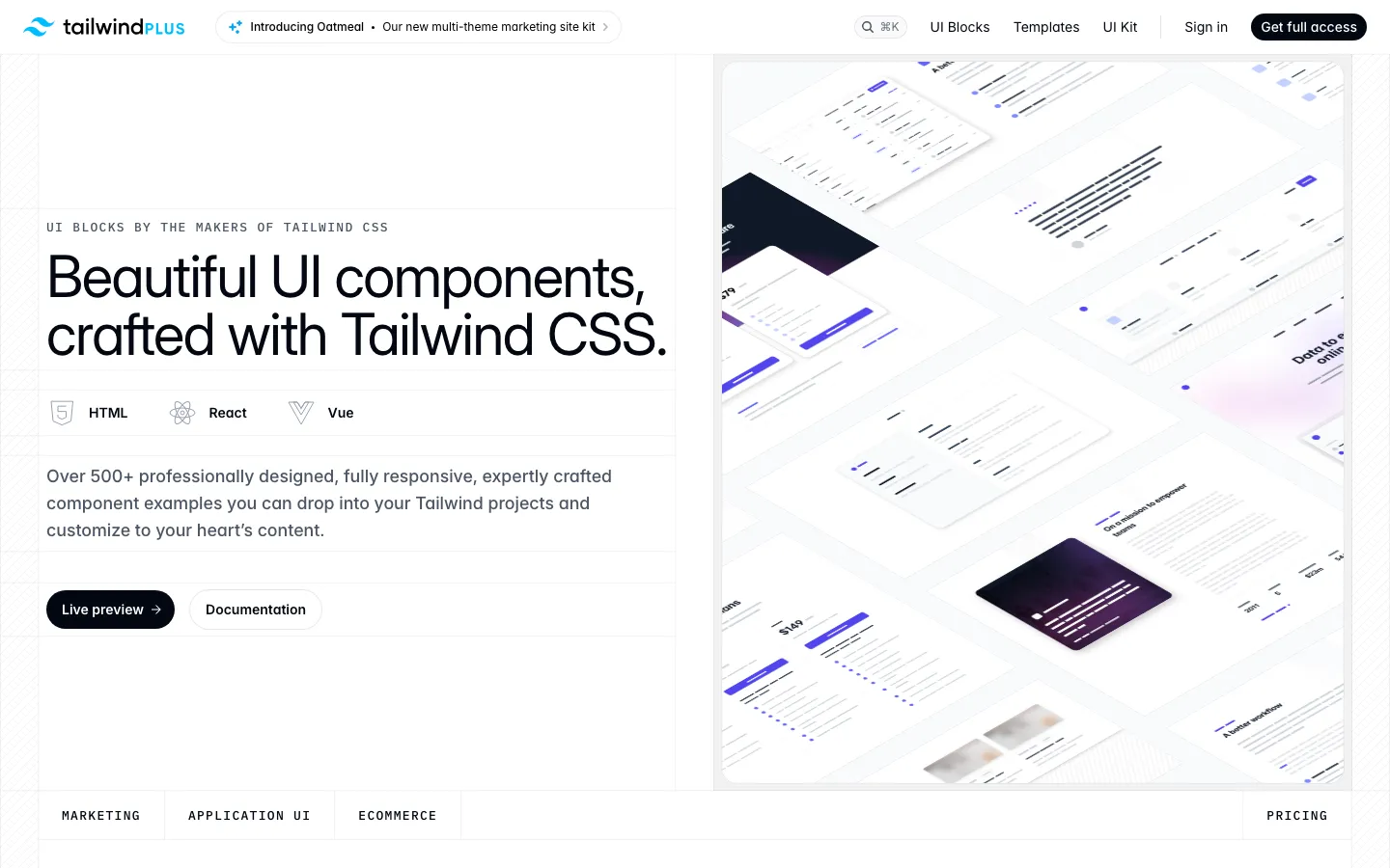 Screenshot reference for Tailwind UI Components Bundle