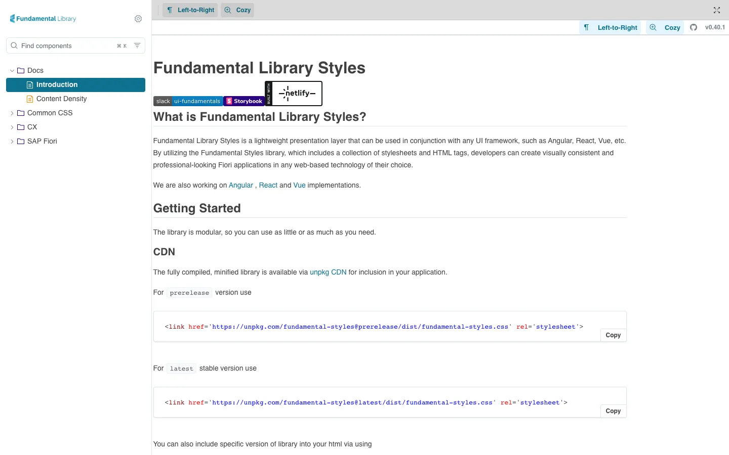 Screenshot reference for SAP Fundamental Styles