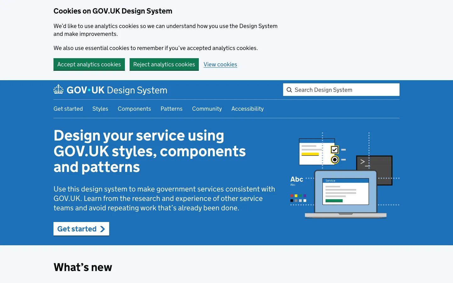 Screenshot reference for GOV.UK Design System