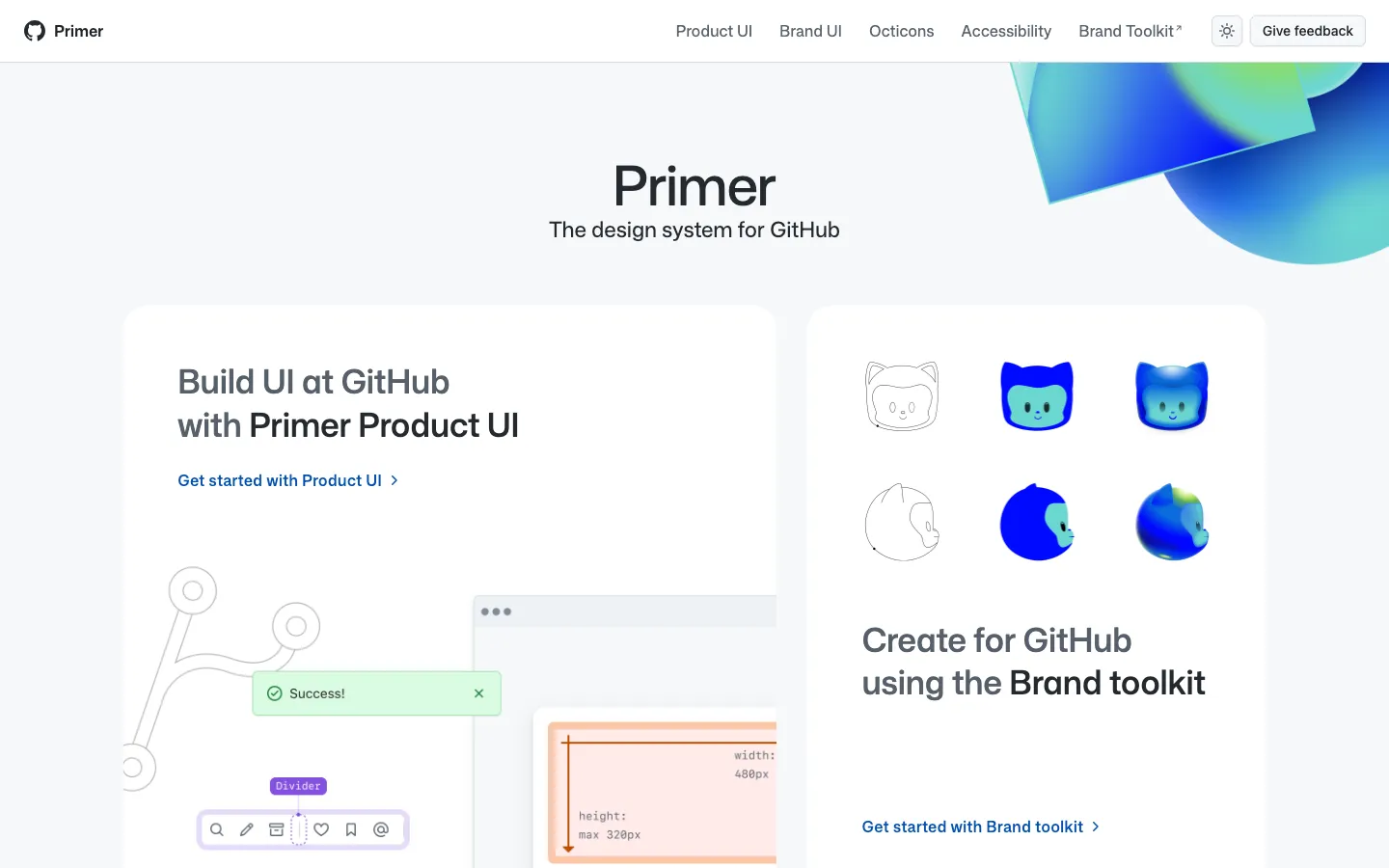 Screenshot reference for Primer Design System