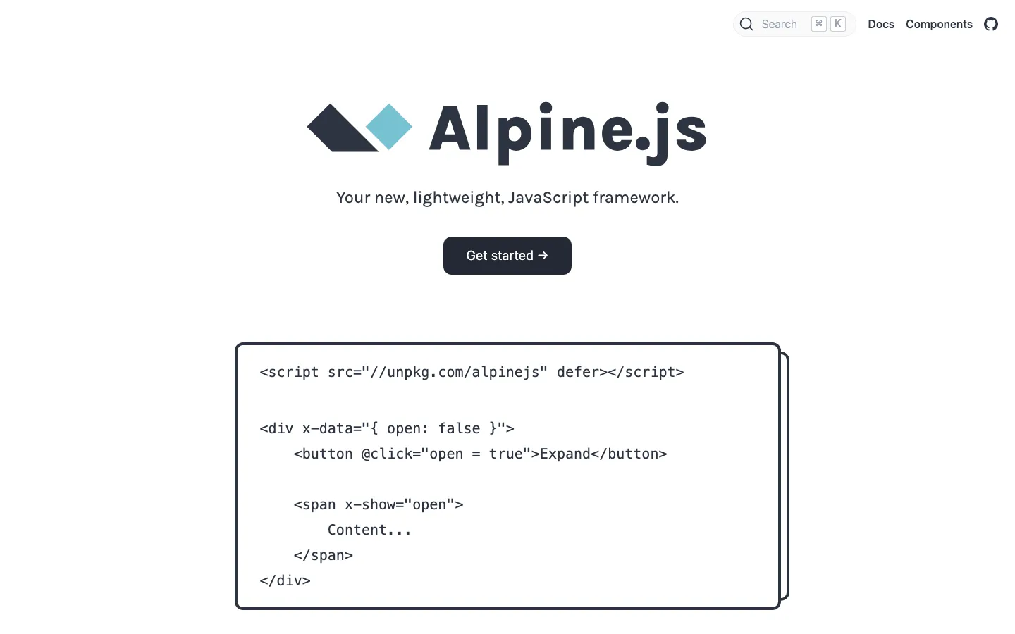 Screenshot reference for Alpine.js