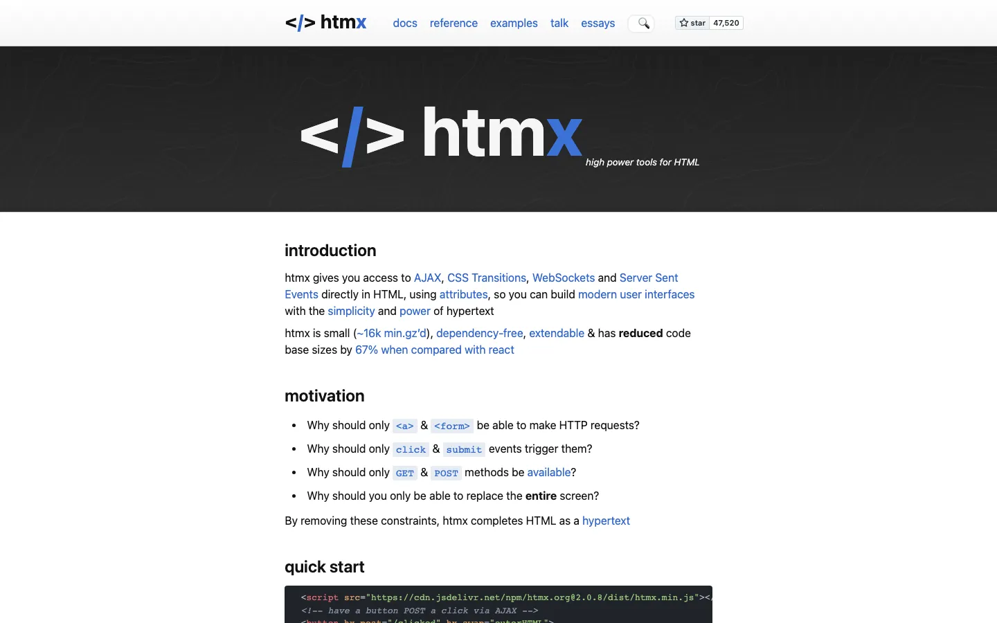 Screenshot reference for htmx
