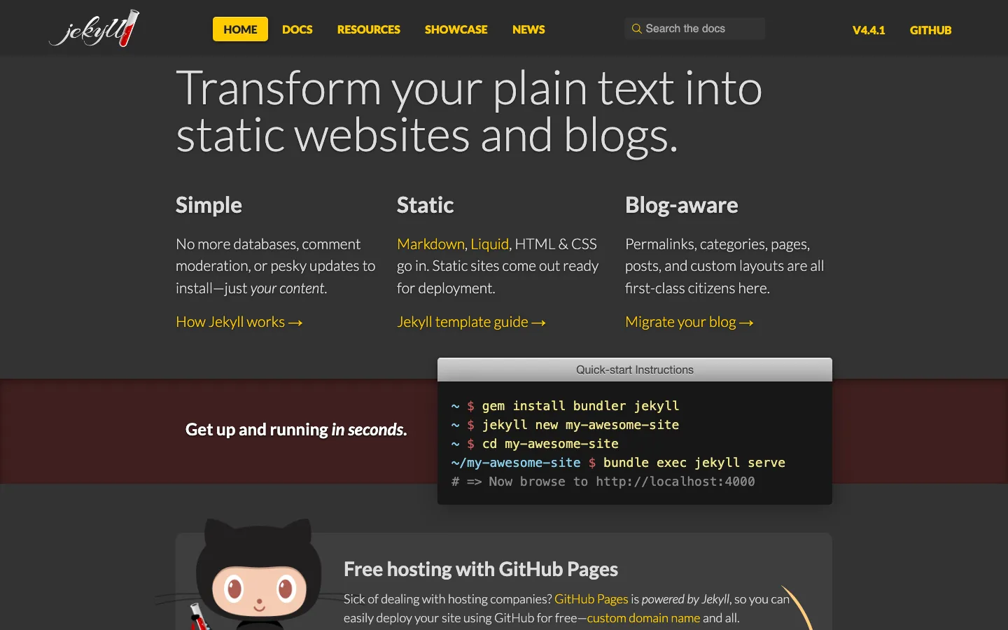 Screenshot reference for Jekyll