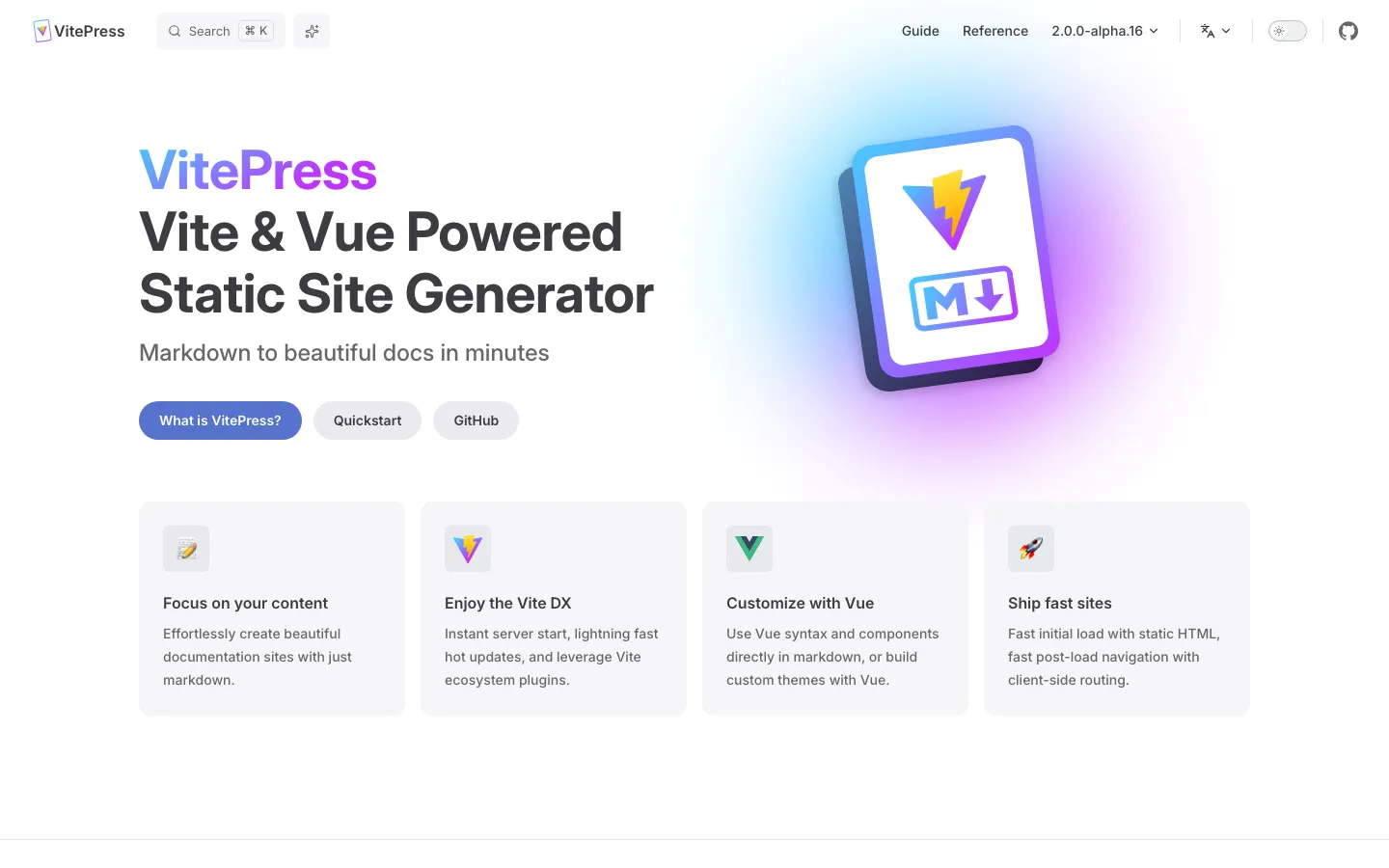 Screenshot reference for VitePress
