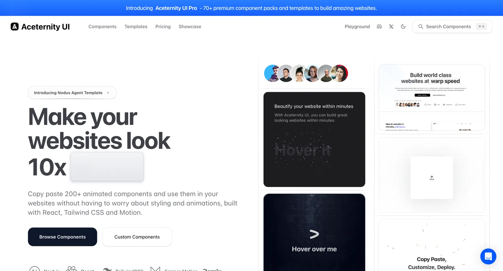 Screenshot reference for Aceternity UI