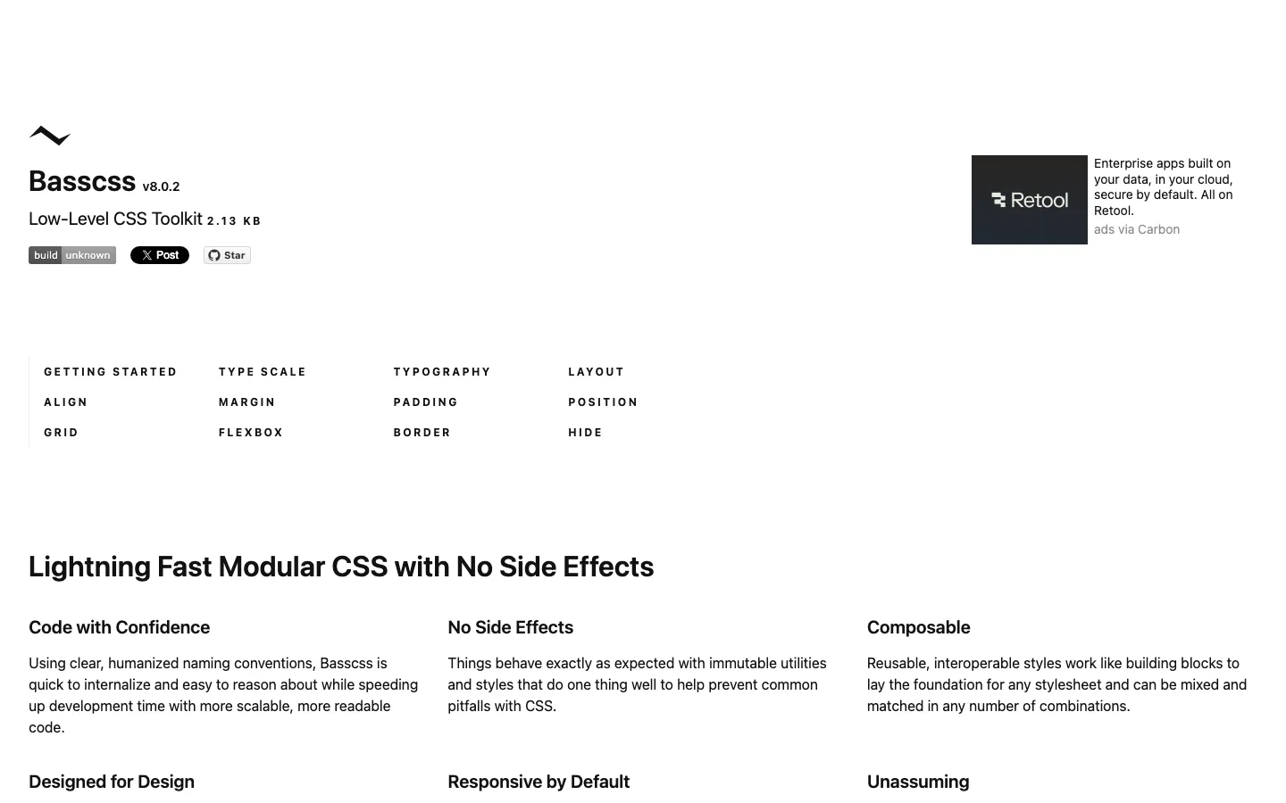 Screenshot reference for Basscss