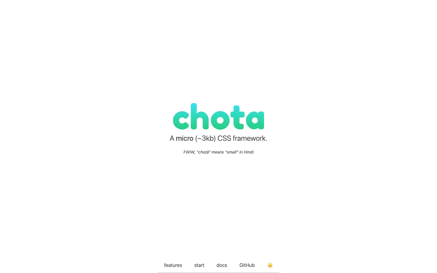 Screenshot reference for Chota