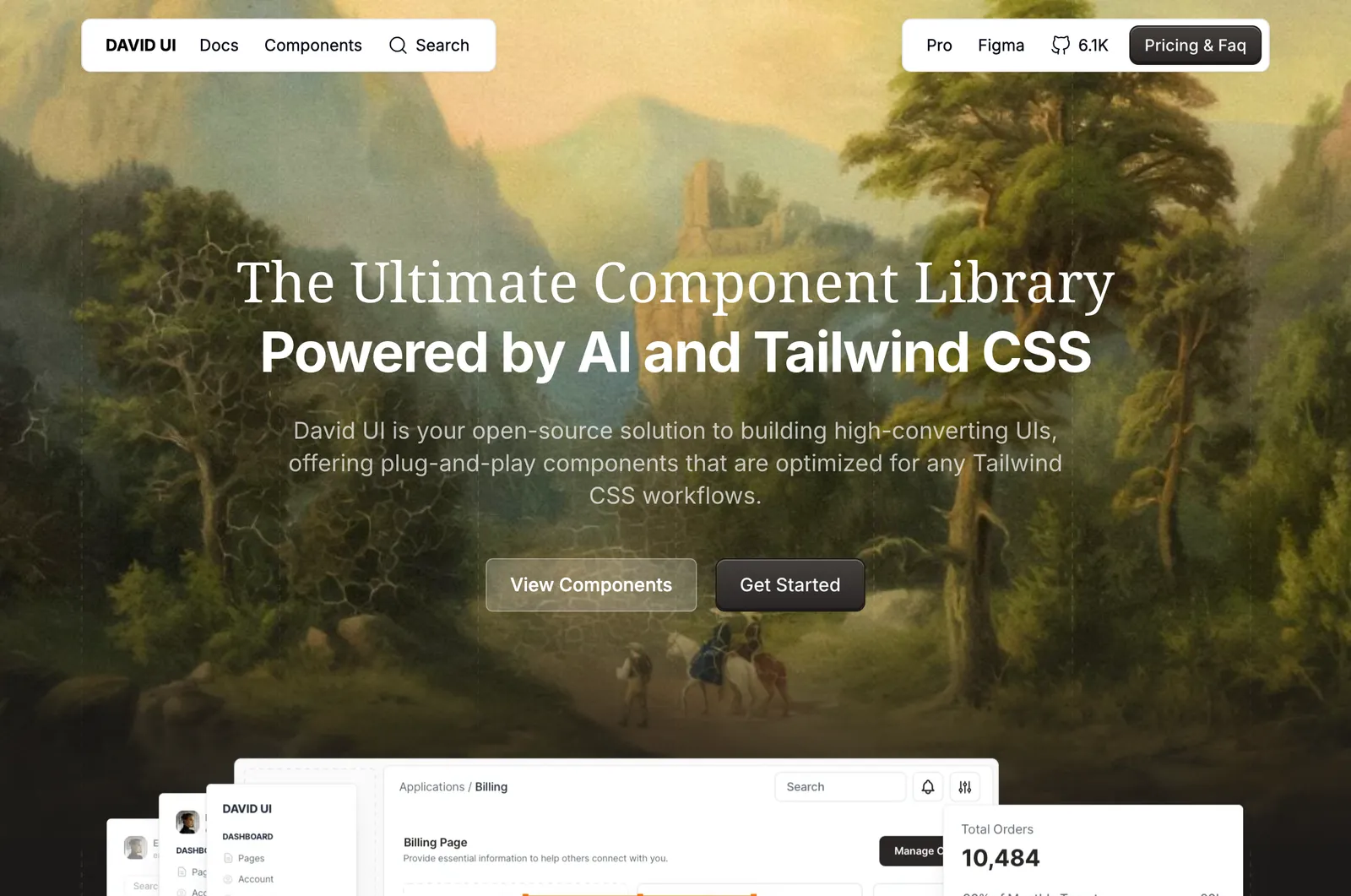 Screenshot reference for David AI (David UI components)