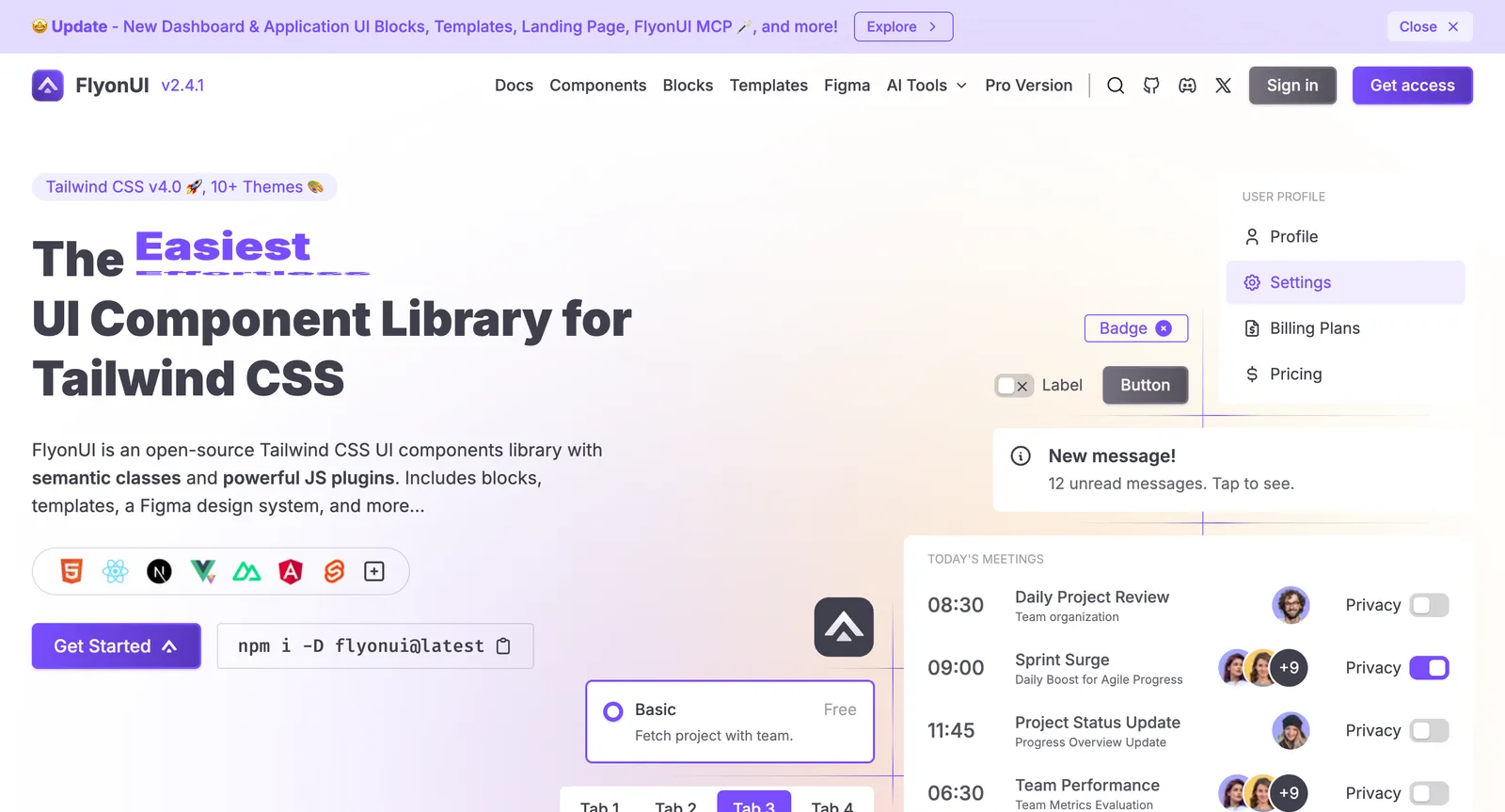 Screenshot reference for FlyonUI