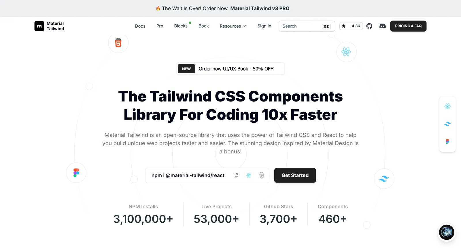 Screenshot reference for Material Tailwind