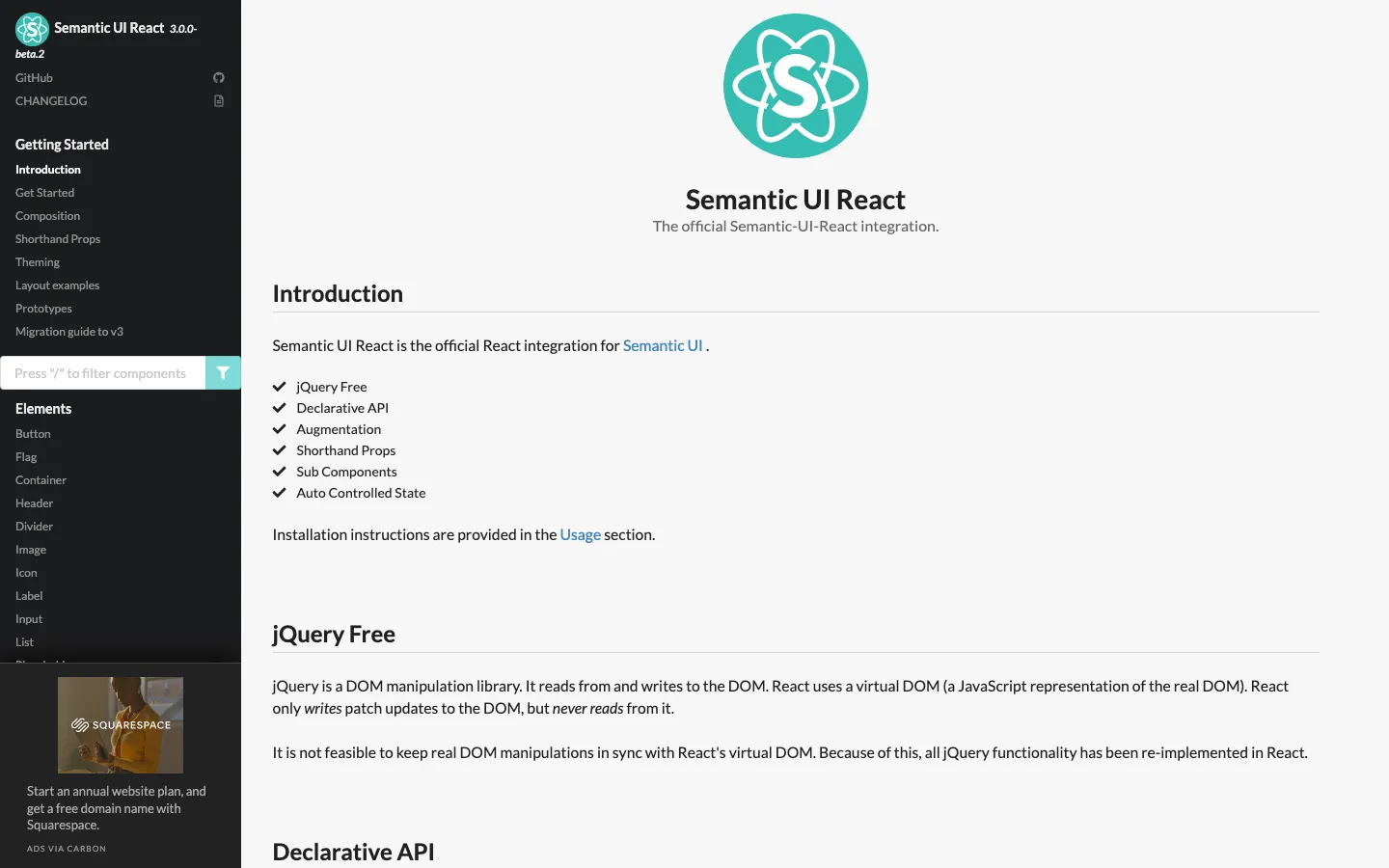 Screenshot reference for Semantic UI React