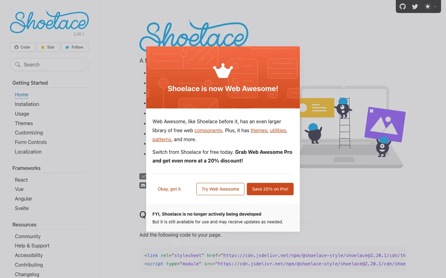 Screenshot reference for Shoelace