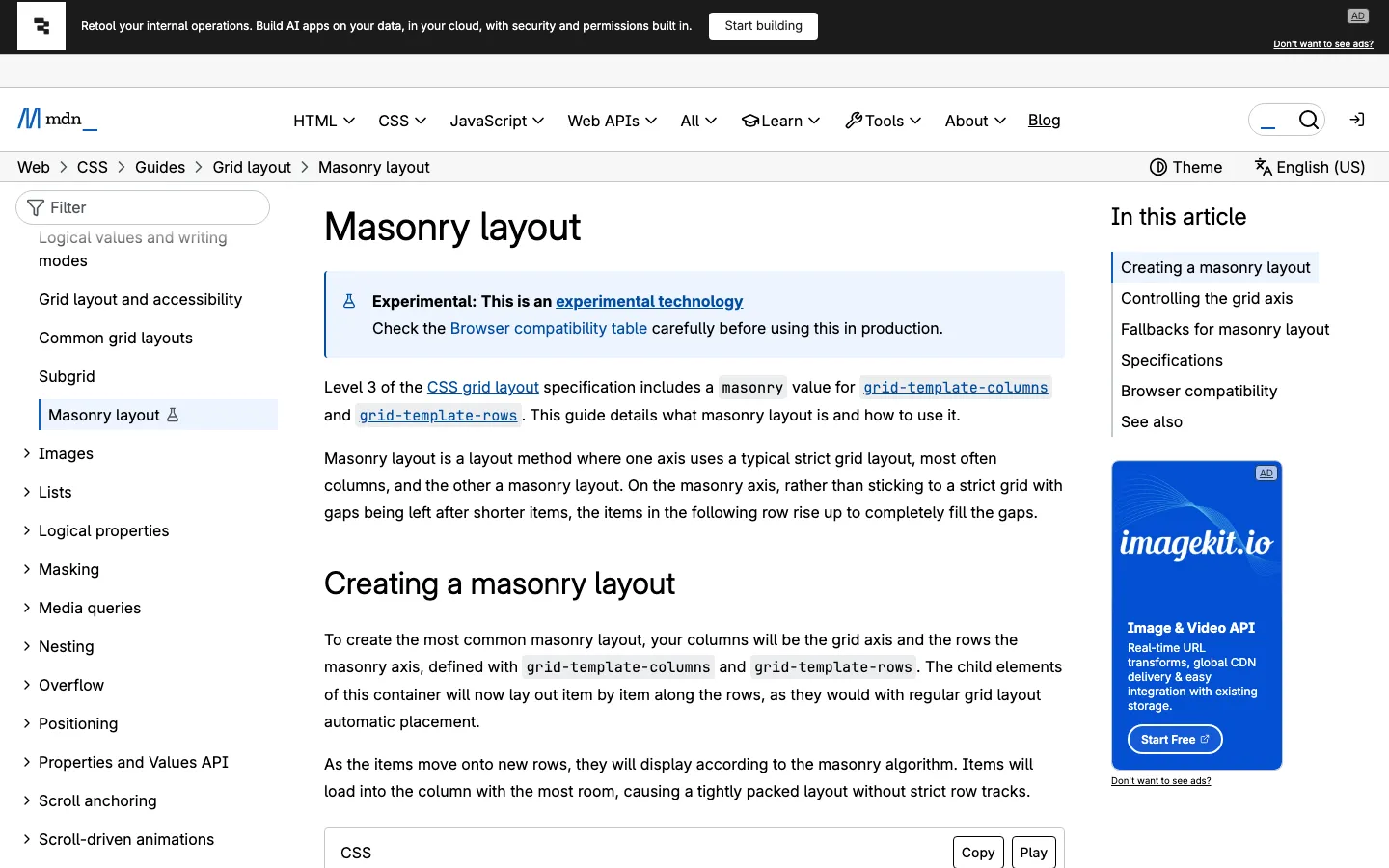 Screenshot reference for Masonry Grid Pattern