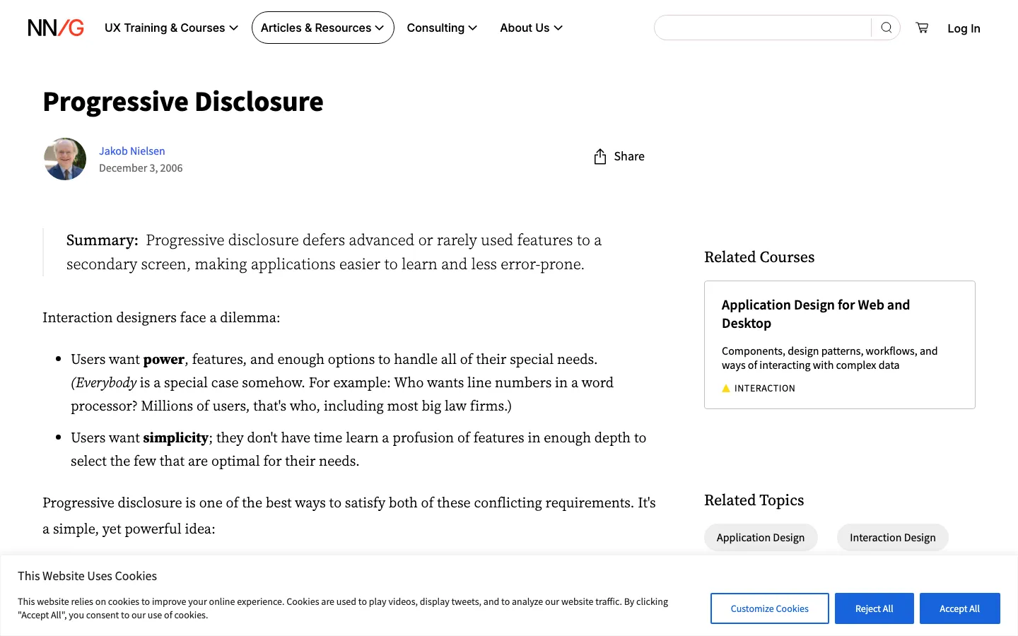 Screenshot reference for Progressive Disclosure Pattern