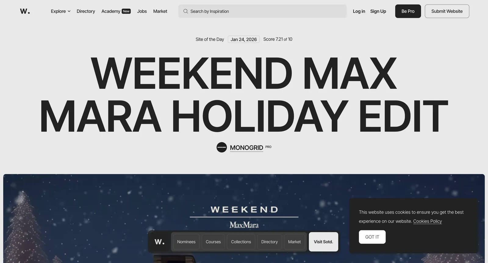 Screenshot reference for Awwwards