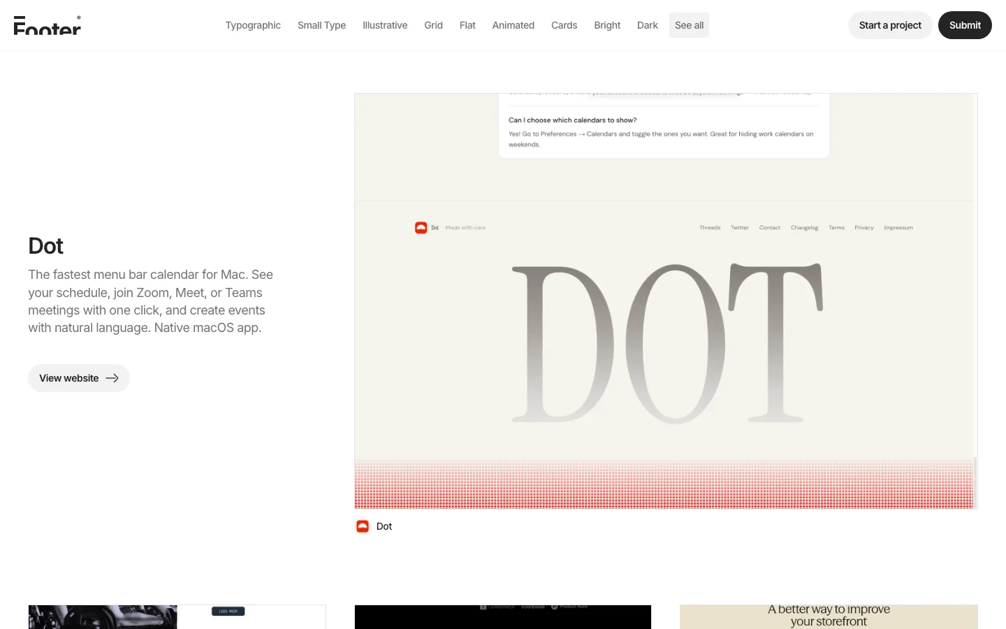 Screenshot reference for Footer.design