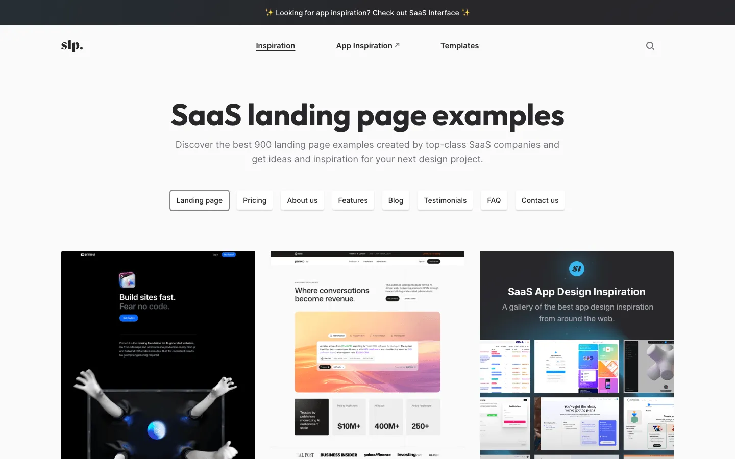 Screenshot reference for SaaS Landing Page
