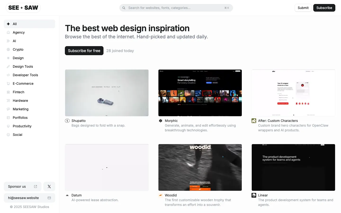 Screenshot reference for Seesaw (Design Inspiration)