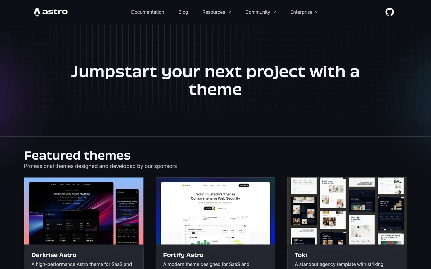 Screenshot reference for Astro Themes