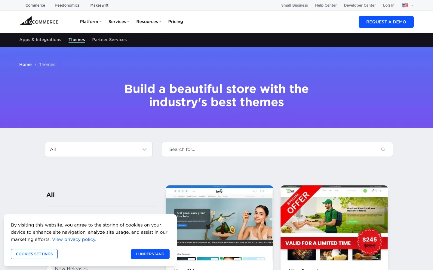 Screenshot reference for BigCommerce Theme Store
