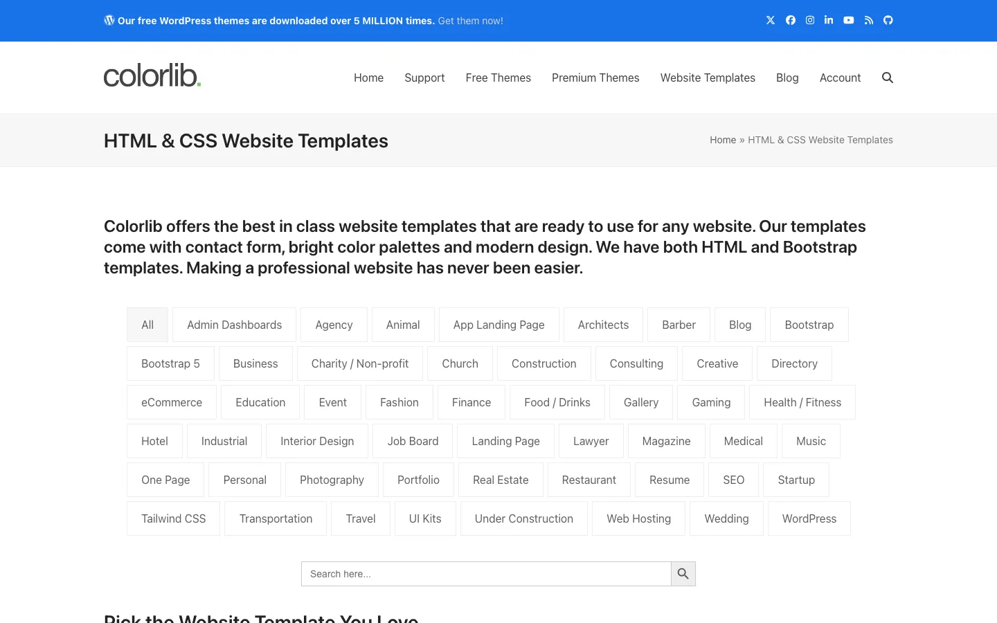 Screenshot reference for Colorlib Templates