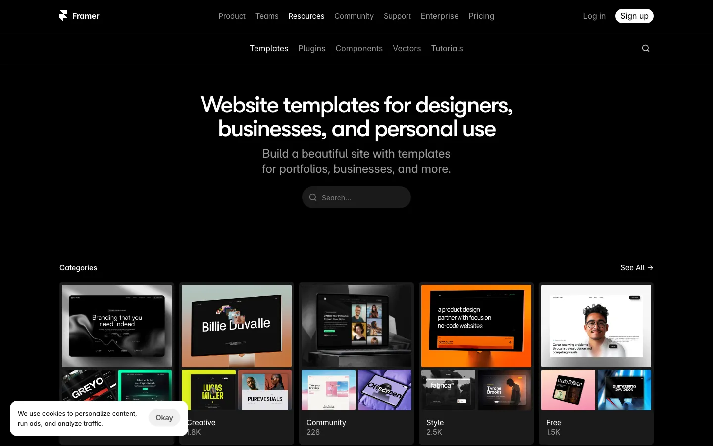 Screenshot reference for Framer Templates