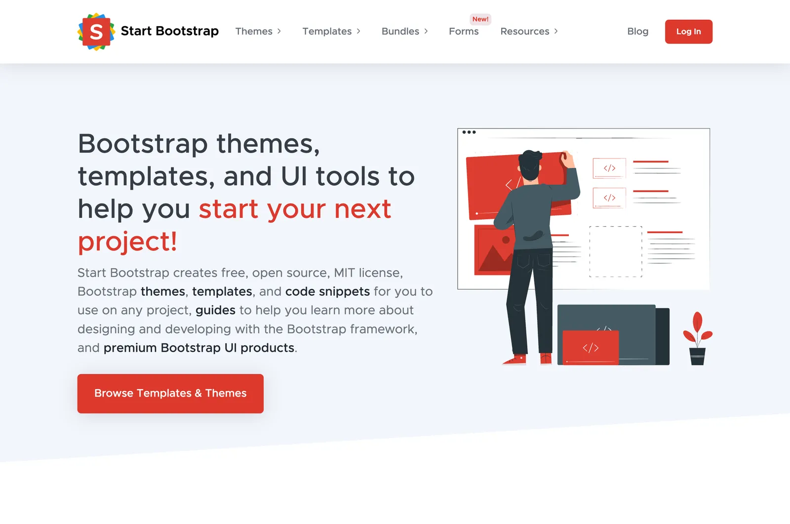 Screenshot reference for Start Bootstrap (free themes/templates)
