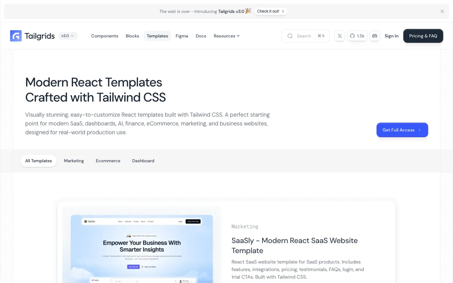 Screenshot reference for TailGrids Templates