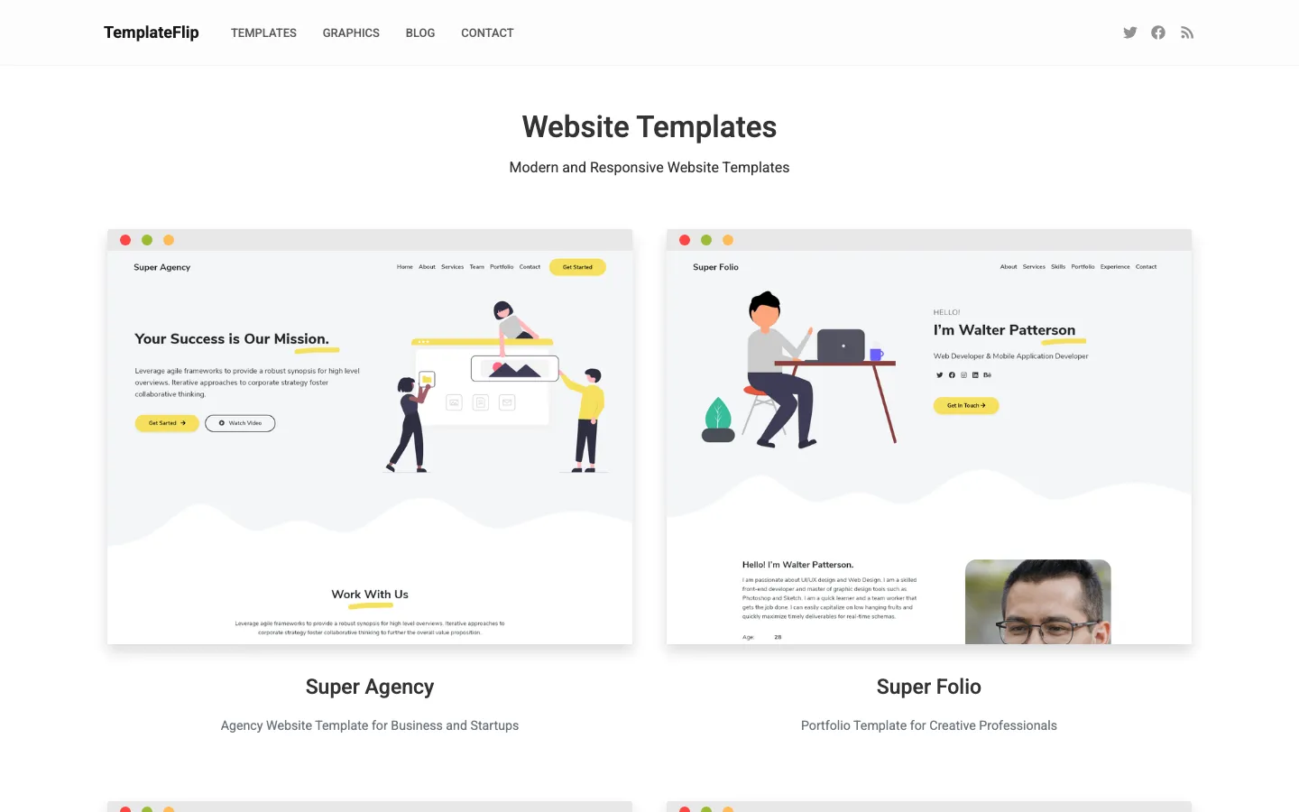 Screenshot reference for TemplateFlip