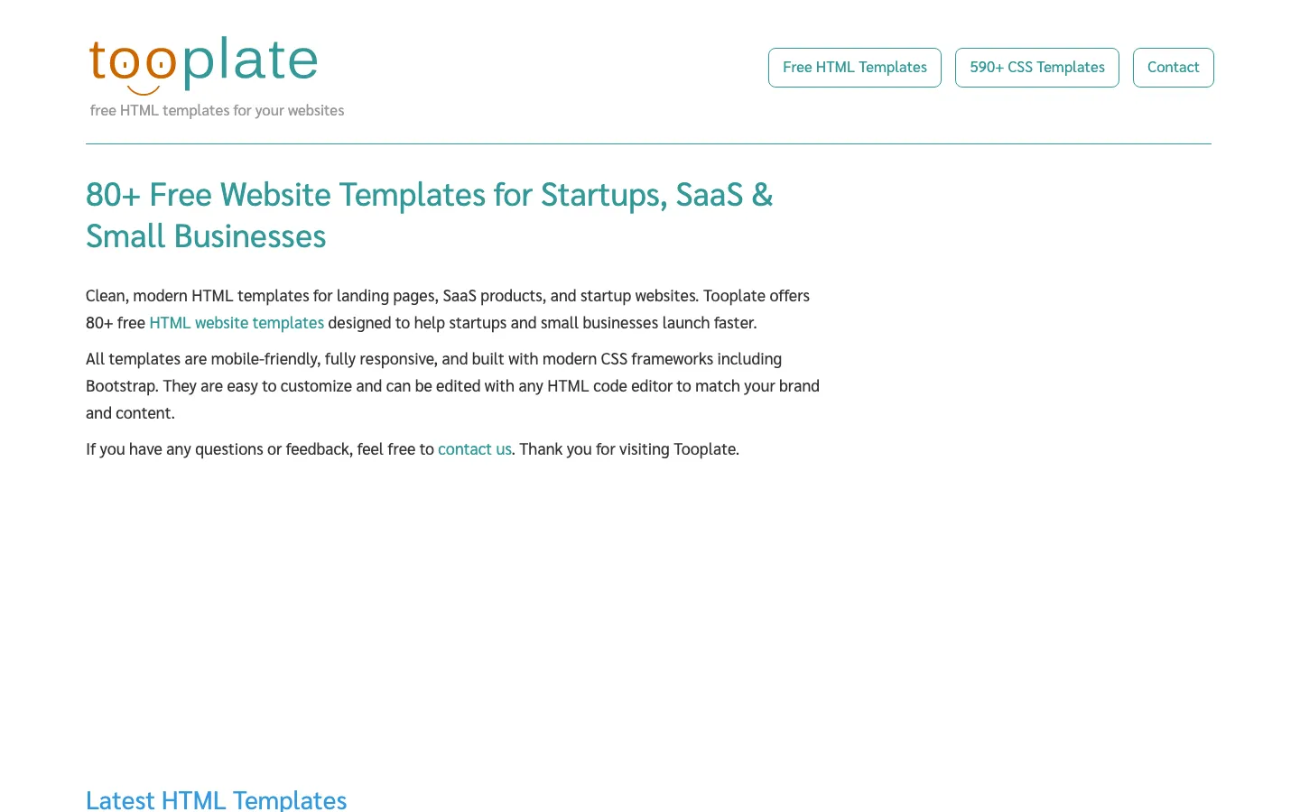 Screenshot reference for Tooplate