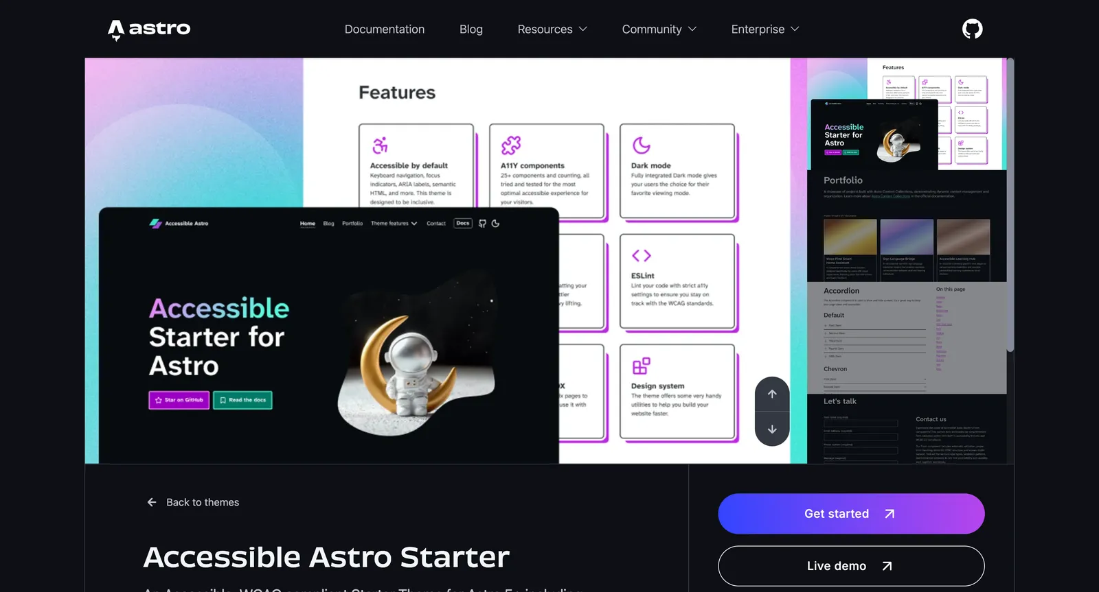 Screenshot reference for Accessible Astro Starter