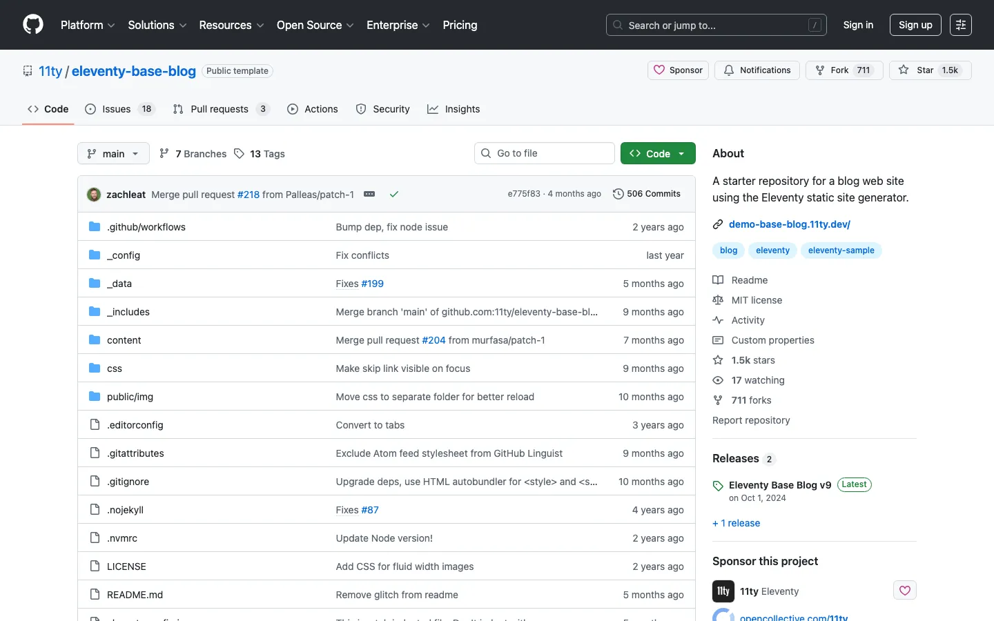 Screenshot reference for Eleventy Base Blog