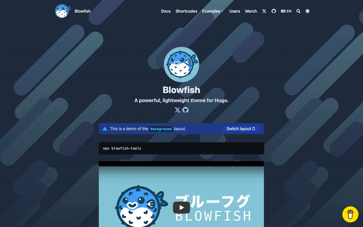 Screenshot reference for Hugo Blowfish