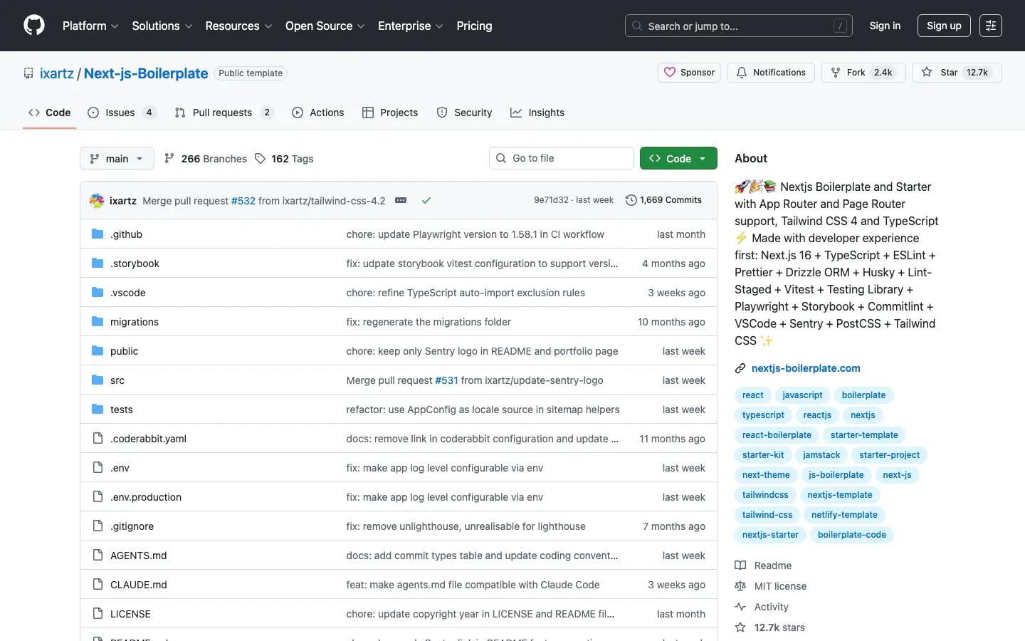 Screenshot reference for Next.js Boilerplate