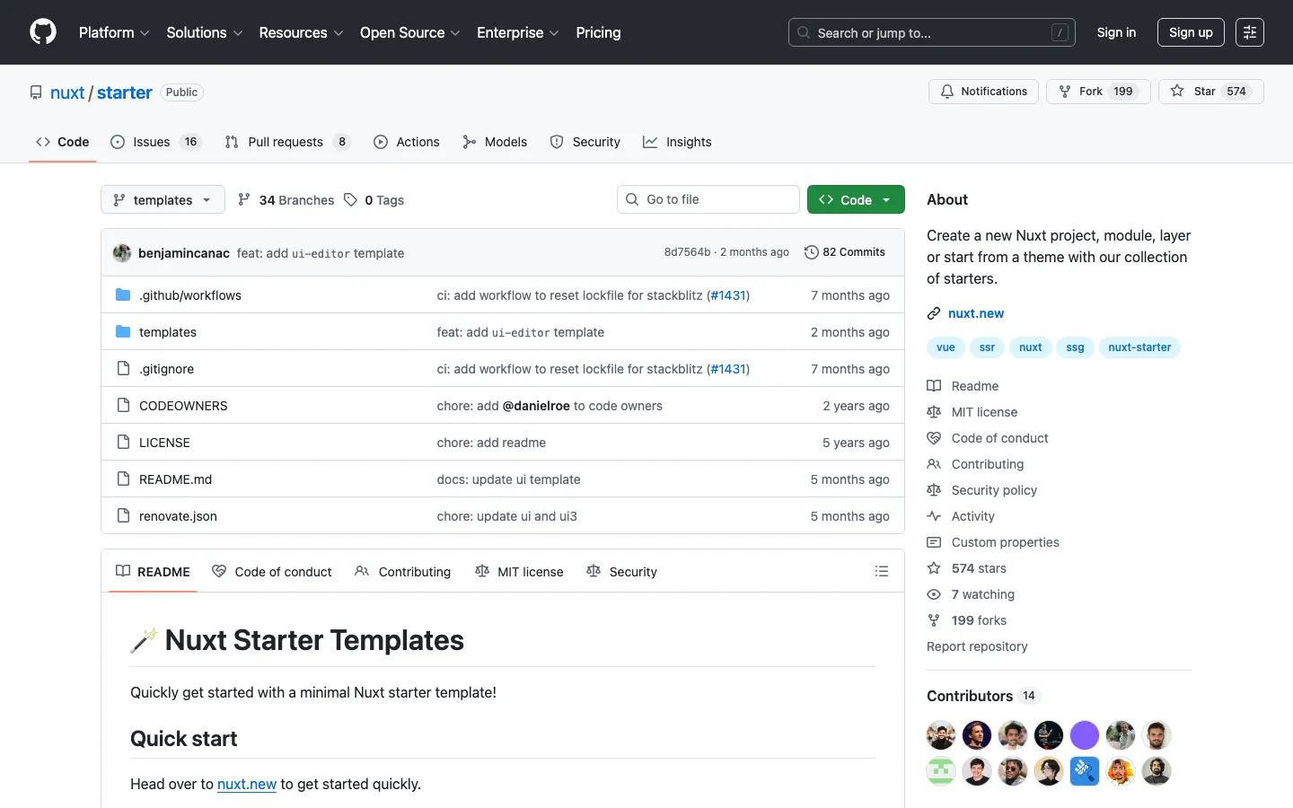 Screenshot reference for Nuxt Starter