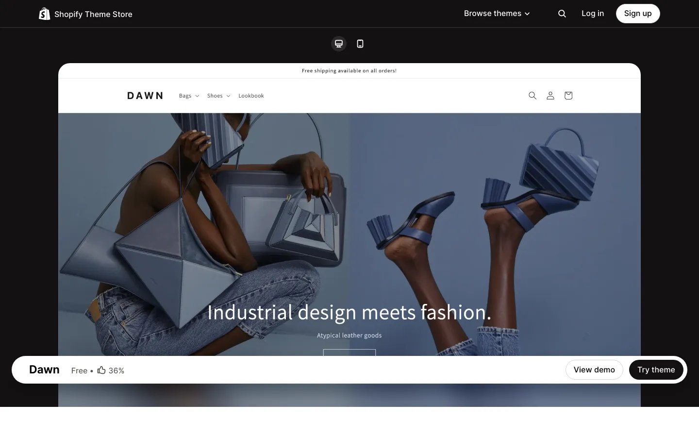 Screenshot reference for Shopify Dawn Theme