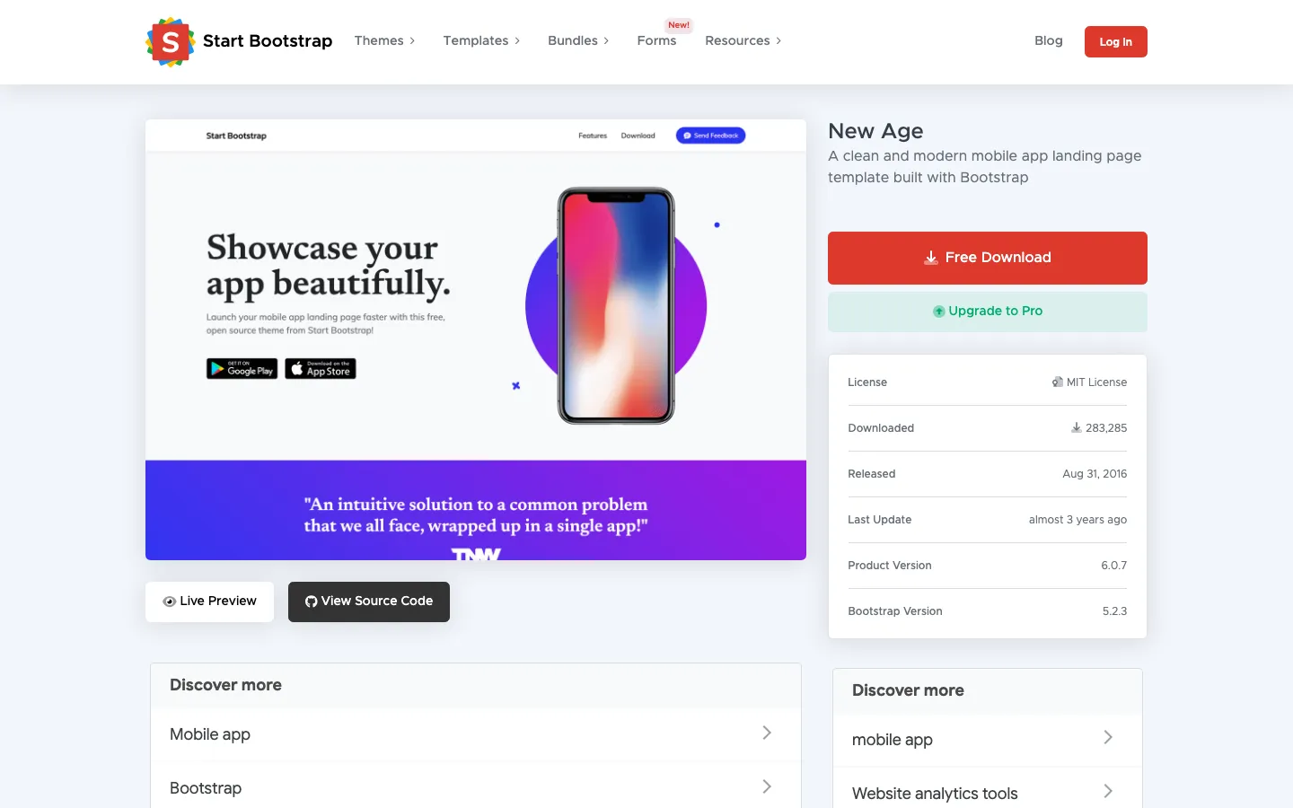 Screenshot reference for Start Bootstrap New Age