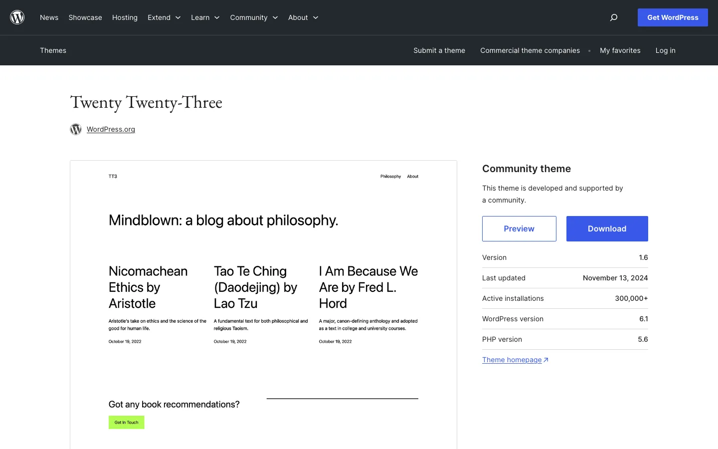 Screenshot reference for WordPress Twenty Twenty-Three