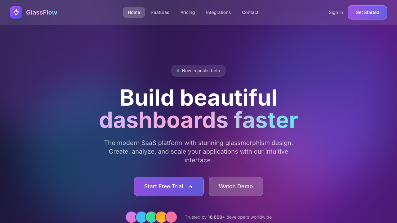 Glass Dashboard