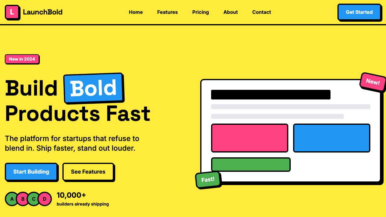 Neubrutalist Startup
