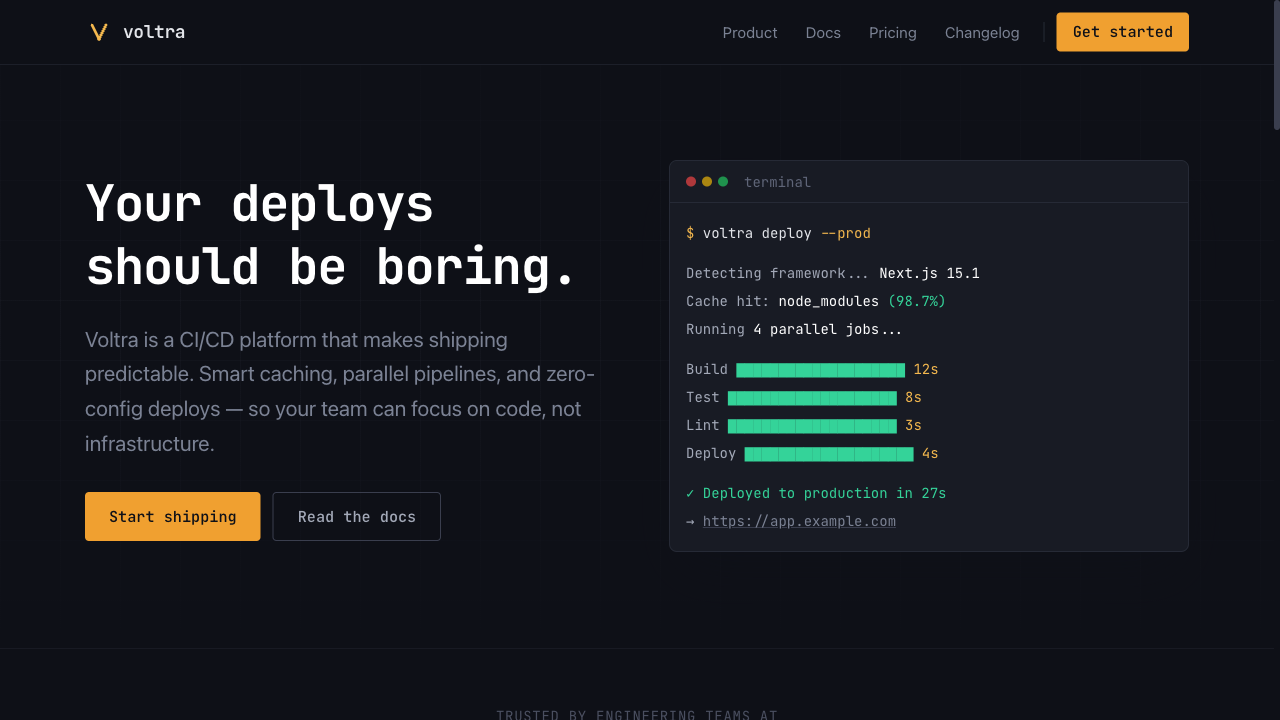 Voltra developer tools website
